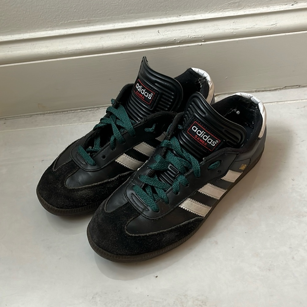 adidas Black White Green Lace-Up Sneakers